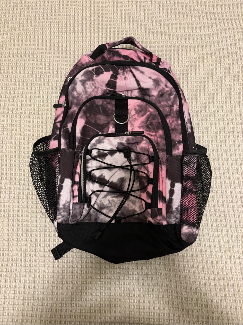 Pottery Barn Teen Pink and Black Tie-Dye Backpack 17x13"